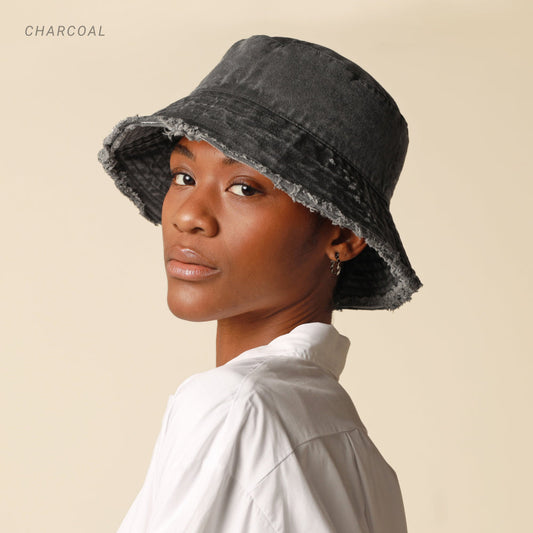 Fraya Wide Brim Bucket Hat