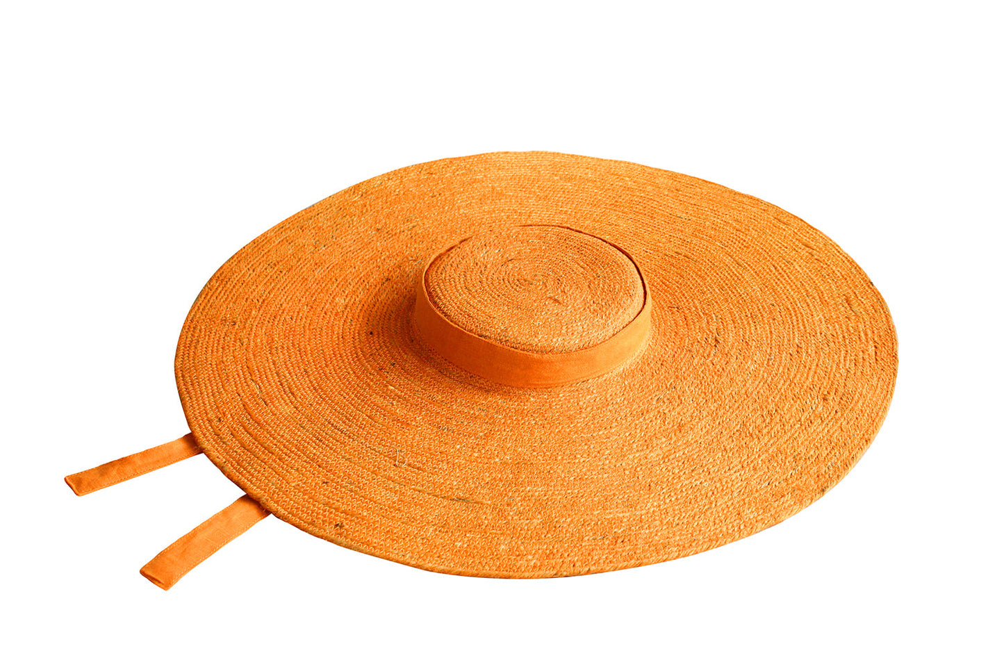 LOLA Wide Brim Jute Straw Hat In Orange