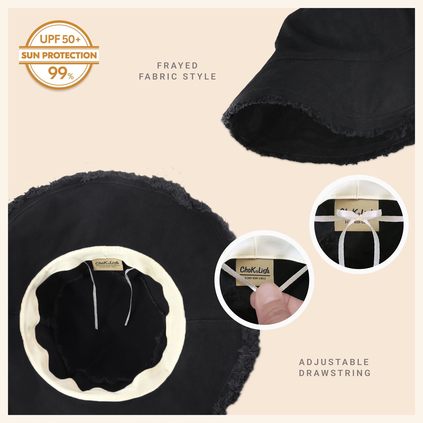 Fraya Wide Brim Bucket Hat