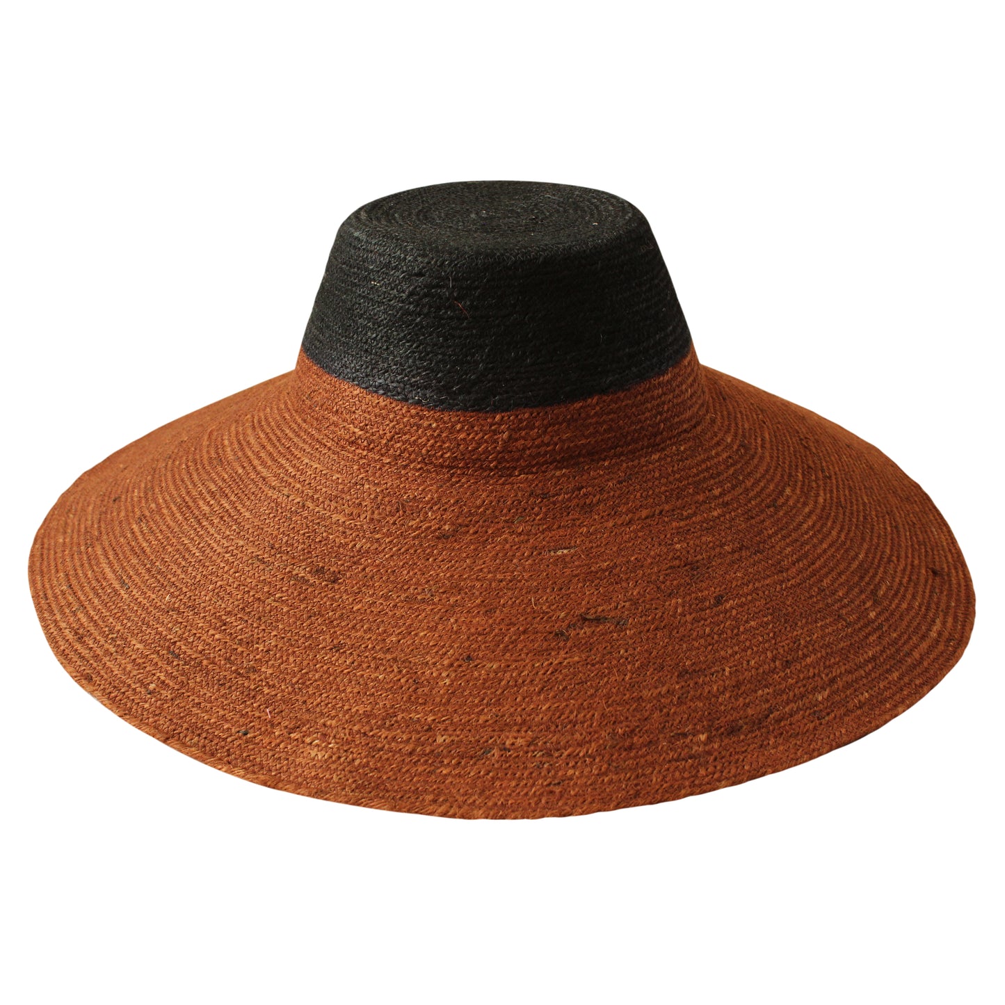 Riri Duo - Jute Straw Hat, in Burnt Sienna & Black